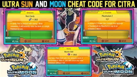 cheats pokemon ultrasol citra rare candy|Pokemon Ultra Sun Cheats, Codes, and Secrets for 3DS.